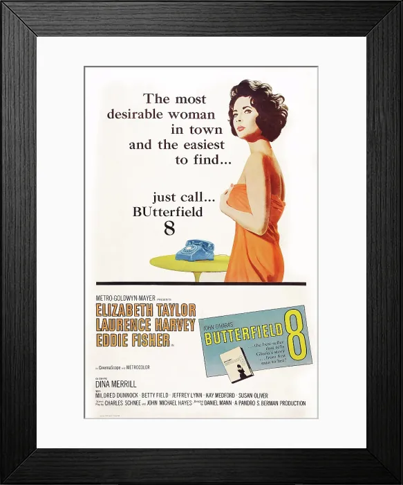 Framed Print : BUTTERFIELD 8, US poster art, Elizabeth Taylor, 1960