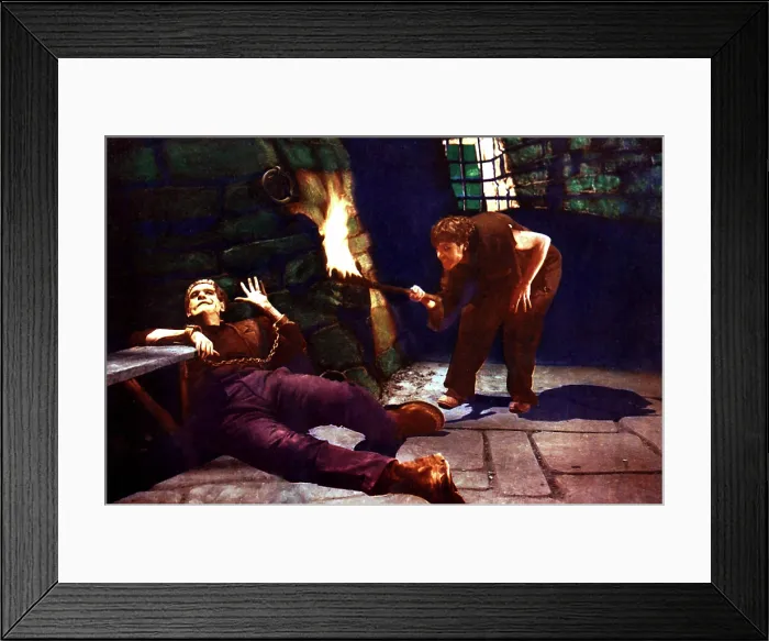 Framed Print : FRANKENSTEIN, from left: Boris Karloff as the Frankenstein monster, Dwight Frye, 1931