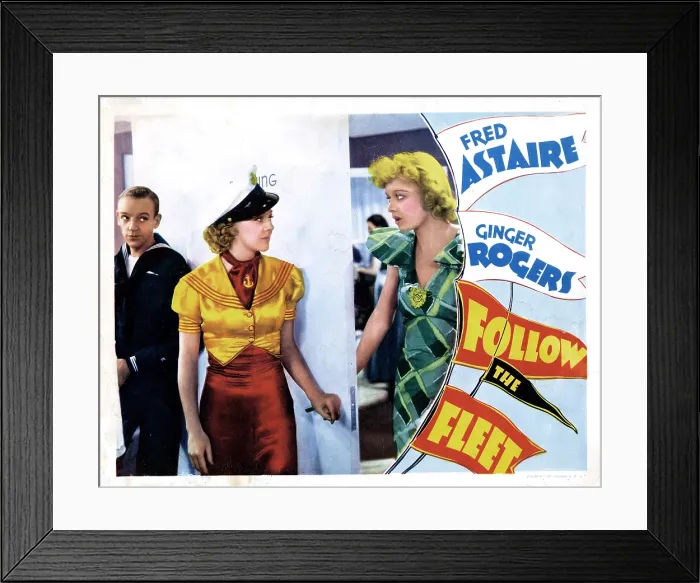 Framed Print : FOLLOW THE FLEET, from left, Fred Astaire, Ginger Rogers, Lucille Ball, 1936