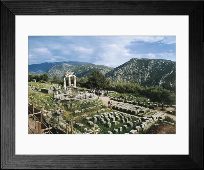 Framed Print : Tholos of the Sanctuary of Athena Pronaia. ca. 370 -360 BC. GREECE. CENTRAL GREECE. PHOCIS. Delphi. Sanctuary of Athena Pronaia. Classical Greek art. Architecture Framed Print : Tholos of the Sanctuary of Athena Pronaia. ca. 370 -360 BC. GREECE. CENTRAL GREECE. PHOCIS. Delphi. Sanctuary of Athena Pronaia. Classical Greek art. Architecture