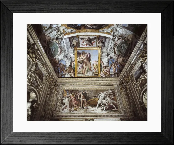 Framed Print : CARRACCI, Agostino (1557-1602); CARRACHE, Annibale. The Galleria Farnese. 1597-1602. ITALY. Rome. Farnese Palace. Baroque art. Fresco. AISA / Everett Collection**US SALES ONLY**