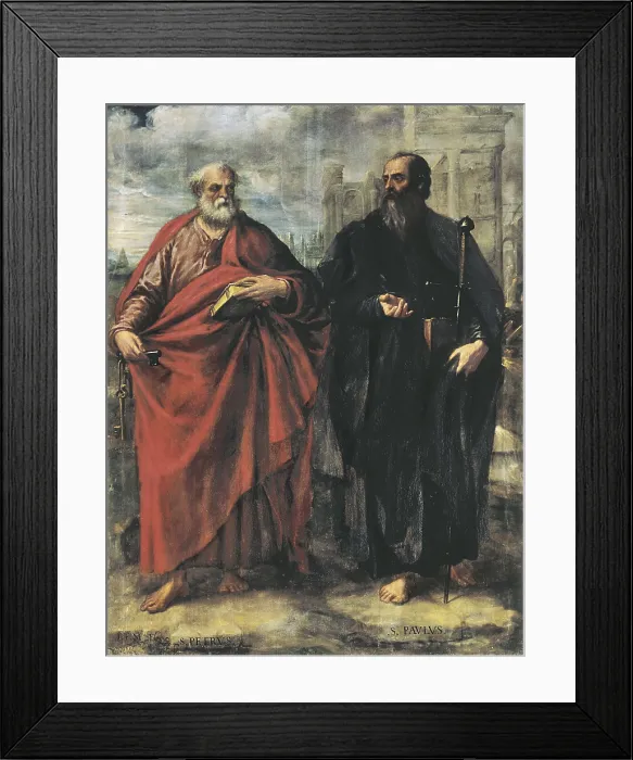 Framed Print : FERNANDEZ NAVARRETE, Juan, called 'el Mudo' (1526-1579). Saint Peter and Saint Paul. 1577. SPAIN. San Lorenzo de El Escorial