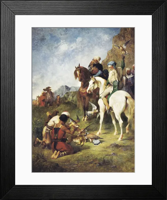 Framed Print : FROMENTIN, Eugne (1820-1876). A Falcon Hunt in Algeria: The Quarry. 1846 - 1852. Romanticism. Orientalism. Oil on canvas. FRANCE. Paris. Muse d'Orsay (Orsay Museum) Framed Print : FROMENTIN, Eugne (1820-1876). A Falcon Hunt in Algeria: The Quarry. 1846 - 1852. Romanticism. Orientalism. Oil on canvas. FRANCE. Paris. Muse d'Orsay (Orsay Museum)