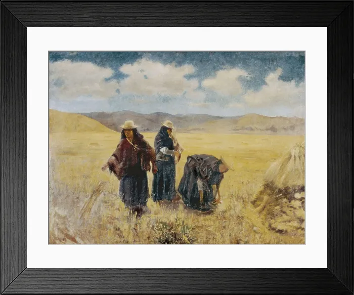 Framed Print : SANTA MARIA, Andrs de (1860-1945). The Reapers. 1895. Oil on canvas. COLOMBIA. Bogot. Museum of Modern Art. AISA / Everett Collection - Image has fine art copyright