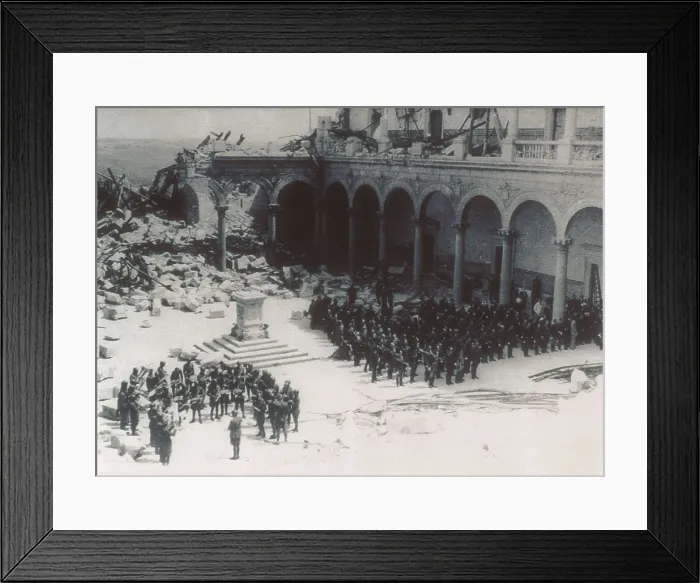 Framed Print : SPAIN. Toledo. Alcazar (castle). Spanish Civil War (1936-1939). The Alczar of Toledo after bein liberated (September 1936). AISA / Everett Collection**US SALES ONLY**