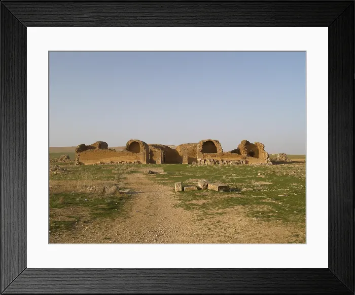 Framed Print : Umayyad Palace of Mshatta (Qasr al-Mshatta), 743, 8th Century A.D. stone building - Jordan, Amman. Whole artwork view
