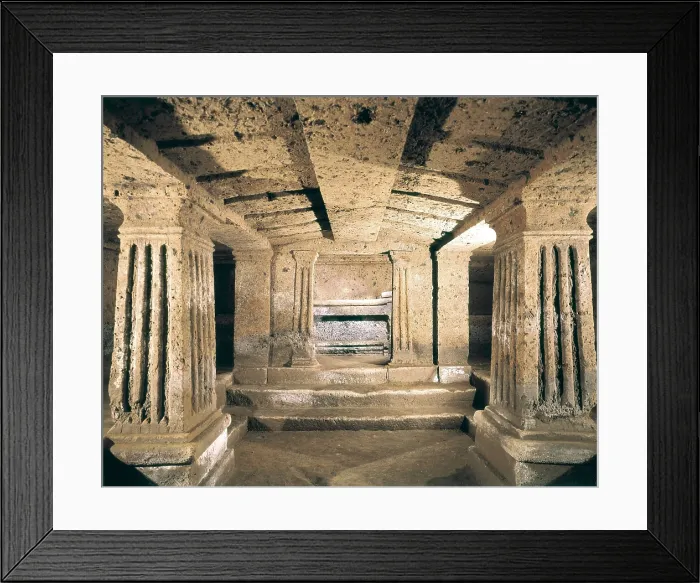 Framed Print : Tomb of the Alcove. 4th c. BC. ITALY. Cerveteri. Banditaccia Necropolis. Etruscan art. Architecture. AISA / Everett Collection**US SALES ONLY** Framed Print : Tomb of the Alcove. 4th c. BC. ITALY. Cerveteri. Banditaccia Necropolis. Etruscan art. Architecture. AISA / Everett Collection**US SALES ONLY**