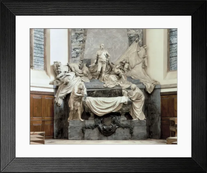 Framed Print : PIGALLE, Jean Baptiste (1714-1785). Mausoleum of the Marchal Maurice de Saxe. 1777. FRANCE. Strasbourg. Church of Saint Thomas. Rococo art. Sculpture on marble Framed Print : PIGALLE, Jean Baptiste (1714-1785). Mausoleum of the Marchal Maurice de Saxe. 1777. FRANCE. Strasbourg. Church of Saint Thomas. Rococo art. Sculpture on marble