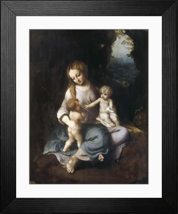 Framed Print : CORREGGIO, Antonio Allegri, also called (1489-1534). Madonna and Child with St. 1515 - 1518. Renaissance art. Cinquecento. Oil on wood. SPAIN. Madrid. Prado Museum