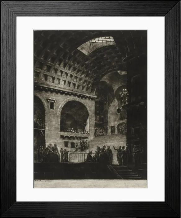 Framed Print : A View of the Prison of the Composition of Mr. Blondel done at Rome, by Jacques Francois Blondel, 1765, French print, mezzotint Framed Print : A View of the Prison of the Composition of Mr. Blondel done at Rome, by Jacques Francois Blondel, 1765, French print, mezzotint