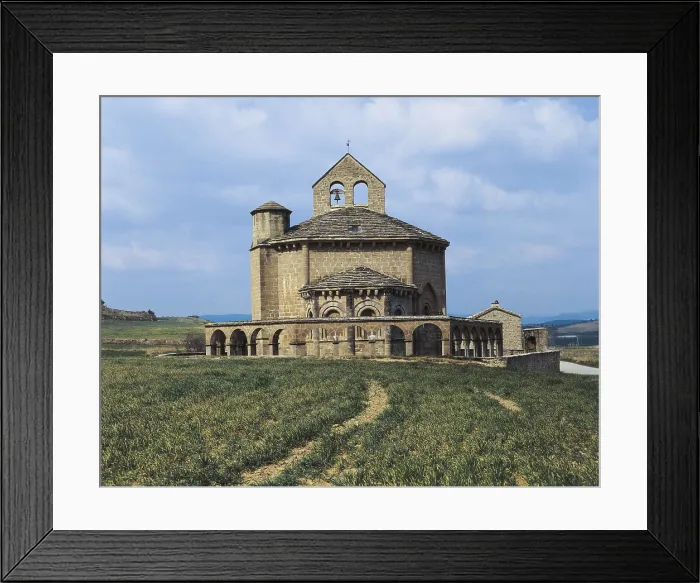 Framed Print : Church of Santa Mara de Eunate. 12th c. SPAIN. NAVARRE. Muruzbal. Built by the Order of the Temple next to the Santiago Route. Romanesque art. Architecture Framed Print : Church of Santa Mara de Eunate. 12th c. SPAIN. NAVARRE. Muruzbal. Built by the Order of the Temple next to the Santiago Route. Romanesque art. Architecture