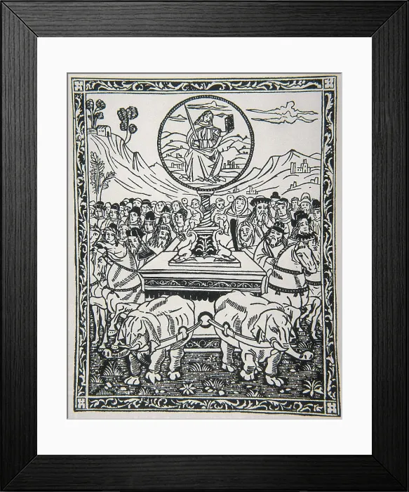 Framed Print : PETRARCH (1304-1374). Allegory of Petrarch (16th c.). Xylography. AISA / Everett Collection**US SALES ONLY**