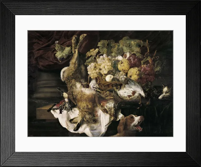 Framed Print : FYT, Jan (1611-1661). Still Life with Dog and Cat. ca. 1649. Flemish art. Oil on canvas. SPAIN. Madrid. Prado Museum. AISA / Everett Collection**US SALES ONLY**