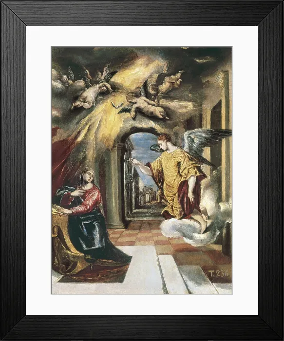 Framed Print : Greco, Domnikos Theotokpoulos, called El (1541-1614). The Annunciation. 1570 - 1580. Mannerism art. Oil on canvas. SPAIN. Madrid. Prado Museum Framed Print : Greco, Domnikos Theotokpoulos, called El (1541-1614). The Annunciation. 1570 - 1580. Mannerism art. Oil on canvas. SPAIN. Madrid. Prado Museum