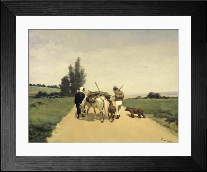 Framed Print : Gypsies on the Road, by Karel Frederik Bombled, 1881, Dutch painting, oil on panel