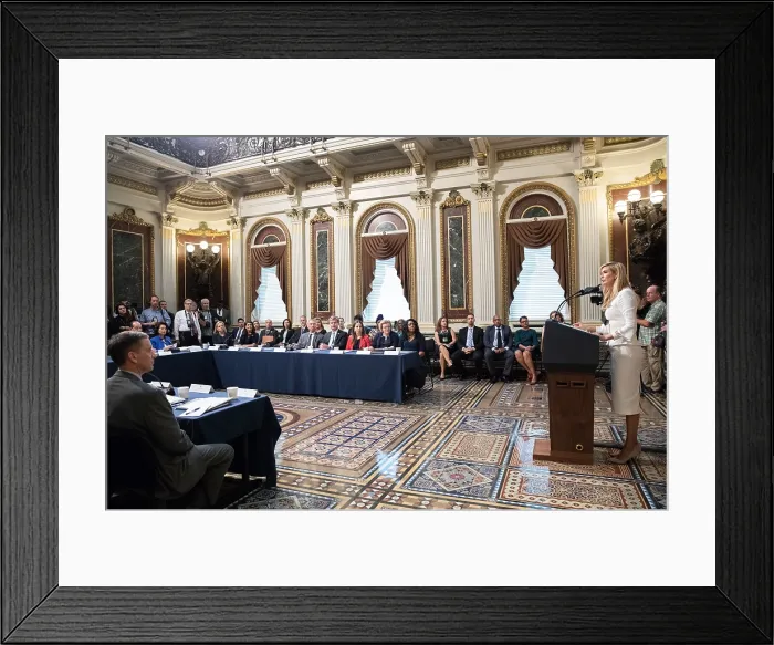 Framed Print : Presidential Adviser Ivanka Trump opens the annual meeting of the President's Interagency Task Force to Monitor and Combat Trafficking in Persons, Thursday, Oct. 11, 2018 Framed Print : Presidential Adviser Ivanka Trump opens the annual meeting of the President's Interagency Task Force to Monitor and Combat Trafficking in Persons, Thursday, Oct. 11, 2018