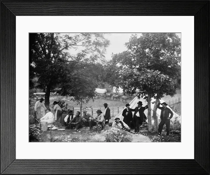 Framed Print : Post-US Civil War, July 1865. Gettysburg, Pennsylvania. The camp of Captain John J