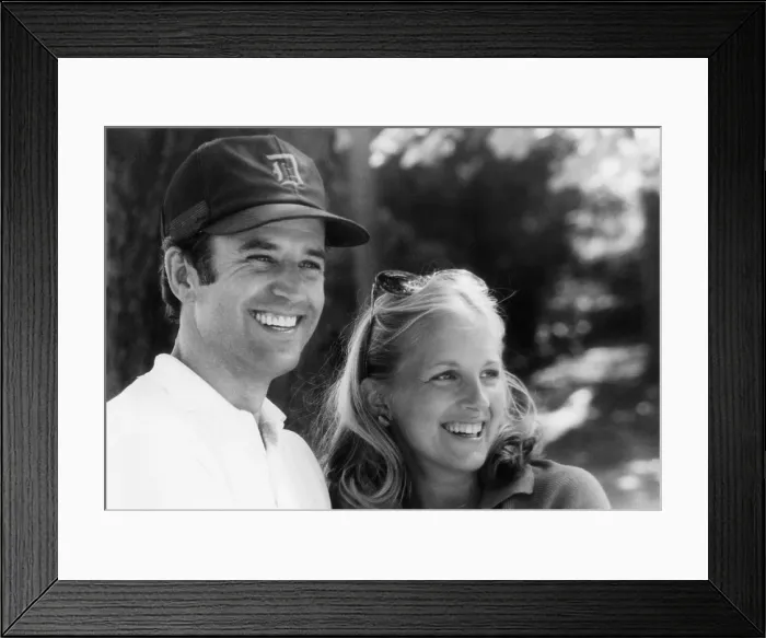 Framed Print : Senator Joe Biden and Jill Biden in the mid-1970s. When they married in 1977, she became the step-mother of Beau and Hunter Biden, aged 6 and 5 years old (BSLOC_2021_4_22)