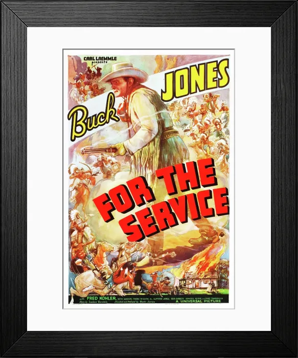 Framed Print : FOR THE SERVICE, Buck Jones, 1936