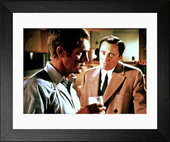 Framed Print : BULLITT, Steve McQueen, Robert Vaughn, 1968 Framed Print : BULLITT, Steve McQueen, Robert Vaughn, 1968