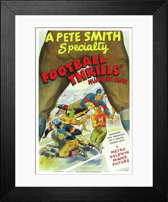 Framed Print : FOOTBALL THRILLS NO. 9, (aka FOOTBALL THRILLS NUMBER NINE), US poster art, 1938 Framed Print : FOOTBALL THRILLS NO. 9, (aka FOOTBALL THRILLS NUMBER NINE), US poster art, 1938