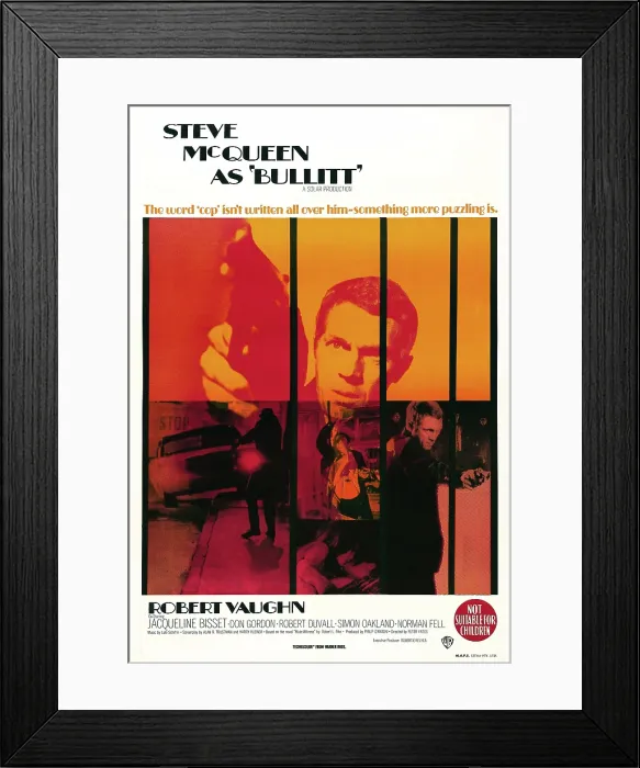 Framed Print : BULLITT, Steve McQueen on Australian poster art, 1968
