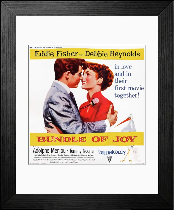 Framed Print : BUNDLE OF JOY, l-r: Eddie Fisher, Debbie Reynolds on poster art, 1956