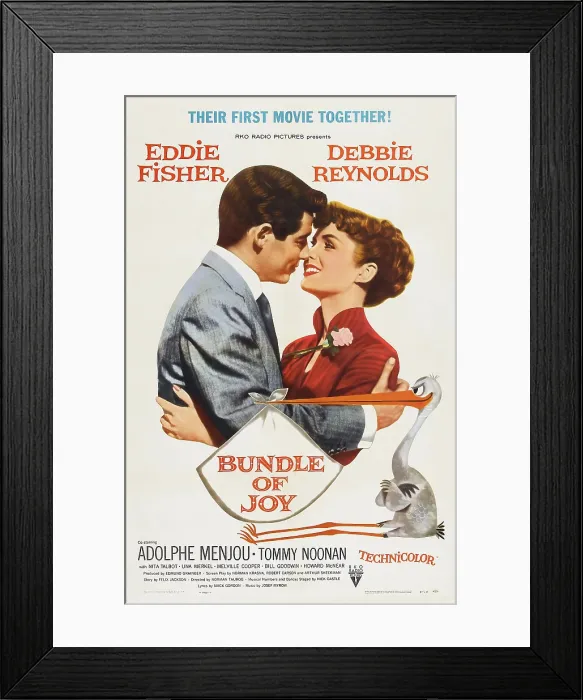 Framed Print : BUNDLE OF JOY, US poster art, from left: Eddie Fisher, Debbie Reynolds, 1956