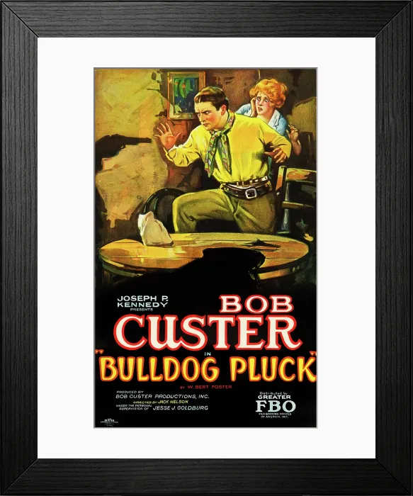 Framed Print : BULLDOG PLUCK, left: Bob Custer on poster art, 1927 Framed Print : BULLDOG PLUCK, left: Bob Custer on poster art, 1927