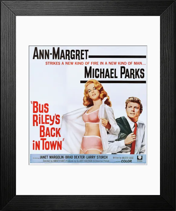 Framed Print : BUS RILEY'S BACK IN TOWN, US poster art, from left: Ann-Margret, Michael Parks, 1965