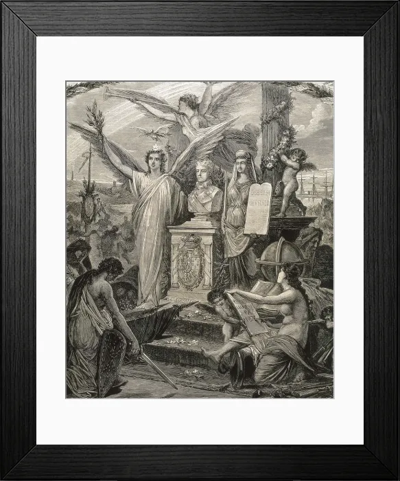 Framed Print : PADR I PEDRET, Toms (1840-1877). Don Alfonso is The Peace. 1876. Published in La Ilustracin Espaola y Americana. Etching. AISA / Everett Collection**US SALES ONLY**