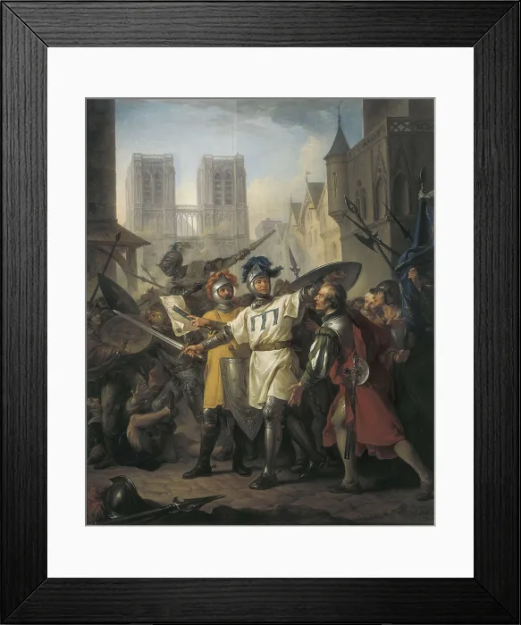 Framed Print : BERTHELEMY, Jean Simon (1743-1811). The return of Paris against the English. 1787. Episode from the Hundred Years War (13th April 1436). Oil on canvas. FRANCE. Paris