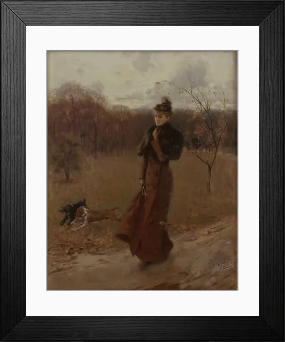 Framed Print : The walk in the park (La passeggiata nel parco), by Giovanni Boldini, c Framed Print : The walk in the park (La passeggiata nel parco), by Giovanni Boldini, c