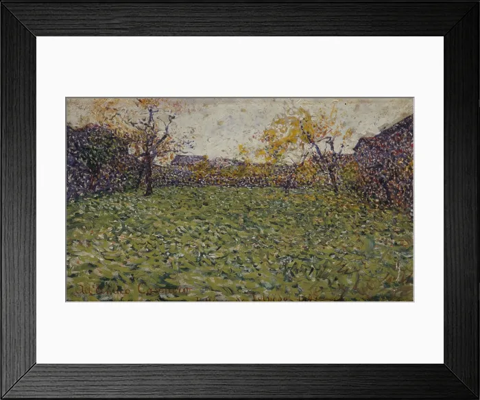 Framed Print : The lawn (Il prato), by Giuseppe Pellizza da Volpedo, 1897, 19th Century, oil on panel, 22 x 35 cm - Italy, Campania, Naples, National Museum of Capodimonte, Marino Collection