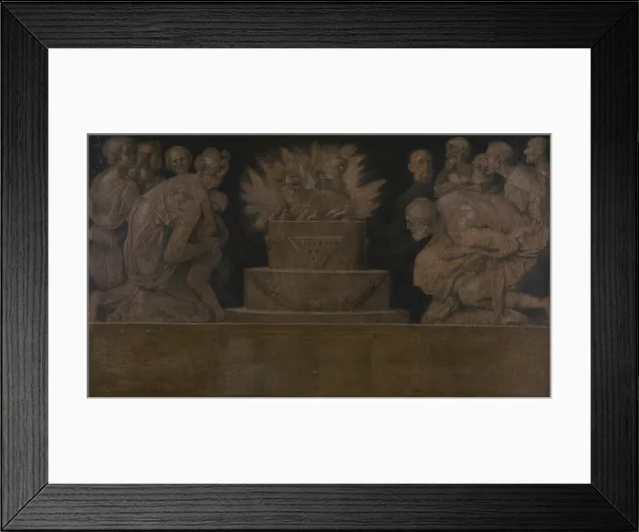 Framed Print : Scene from Sacrifice, by Jacopo Carucci known as Pontormo, c. 1545, 16th Century, tempera on canvas, 85 x 148 cm - Italy, Campania, Naples, National Museum of Capodimonte