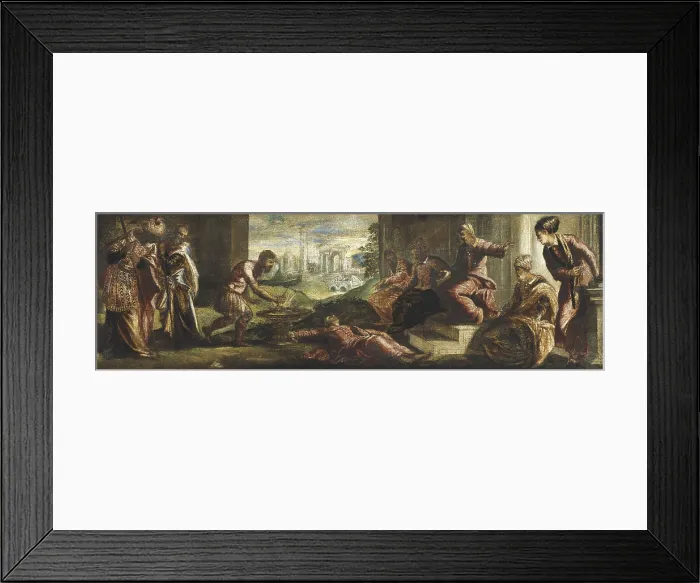 Framed Print : TINTORETTO, Jacopo Robusti, called Il (1518-1594). Mucius Scaevola Before Porsenna. 1550s. Renaissance art. Cinquecento. Venetian school. Oil on canvas. AUSTRIA. Vienna Framed Print : TINTORETTO, Jacopo Robusti, called Il (1518-1594). Mucius Scaevola Before Porsenna. 1550s. Renaissance art. Cinquecento. Venetian school. Oil on canvas. AUSTRIA. Vienna