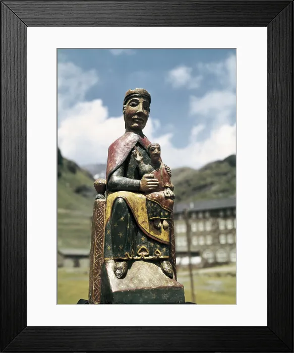 Framed Print : Our Lady of Nuria. 12th c. SPAIN. Queralbs. Sanctuary of Our Lady of Nuria. Romanesque art. Sculpture on wood. AISA / Everett Collection**US SALES ONLY**