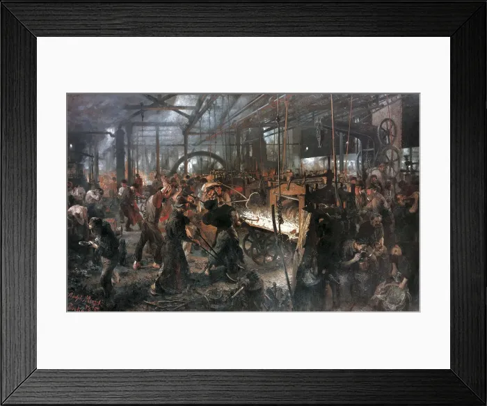 Framed Print : MENZEL, Adolf von (1815-1905). The Foundry. 1875. Oil on canvas. GERMANY. Berlin. Nationalgalerie (National Gallery). AISA / Everett Collection**US SALES ONLY**