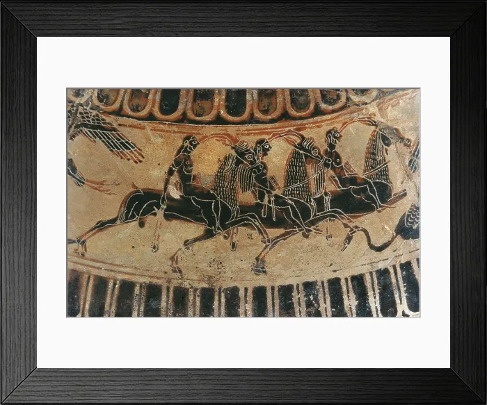 Framed Print : Franois Vase. 570 BC. Detail of this Attic black-figured krater with volutes, made by the potter Ergotimos and the painter Klitias. Fight between pygmies and cranes Framed Print : Franois Vase. 570 BC. Detail of this Attic black-figured krater with volutes, made by the potter Ergotimos and the painter Klitias. Fight between pygmies and cranes