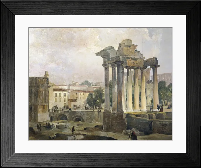 Framed Print : CAFFI, Ippolito (1809-1866). The Forum. mid. 19th c. Central detail. Romanticism. Oil on canvas. ITALY. Padua. Caff Pedrocchi. AISA / Everett Collection**US SALES ONLY**