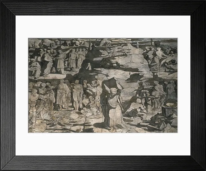 Framed Print : BECCAFUMI, Domenico (1484-1551). Moses Showing the Tables of the Law. 1517-1546. ITALY. Siena. Cathedral. Renaissance art. Cinquecento. Mosaic