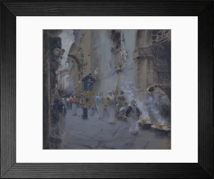 Framed Print : The Good Friday Procession (La Processione del Venerd Santo), by Francesco Paolo Michetti, 1895, 19th Century, pastel charcoal and watercolor on paper, 85 x 92 cm - Italy