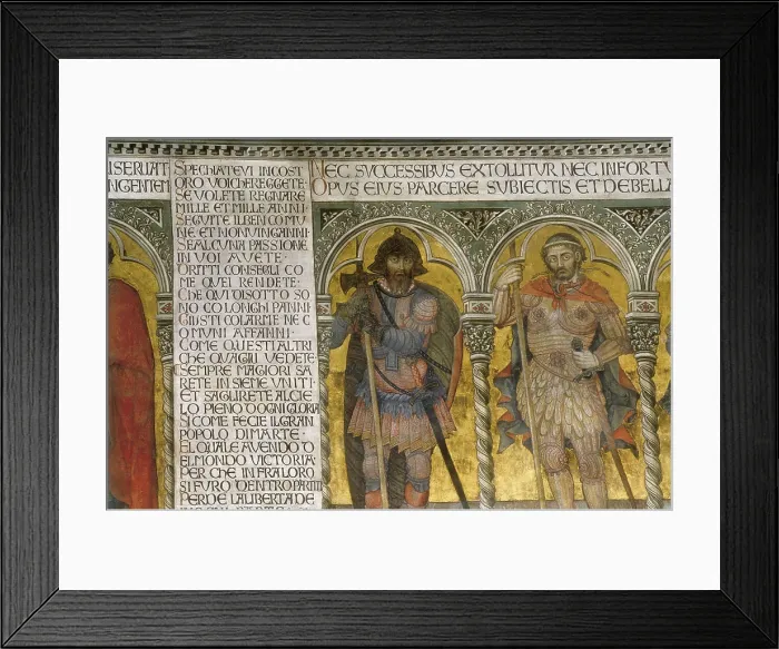 Framed Print : TADDEO di BARTOLO (1362-1422). Allegories and figures from Roman History. 1413-1414. ITALY. Siena. Public Palace