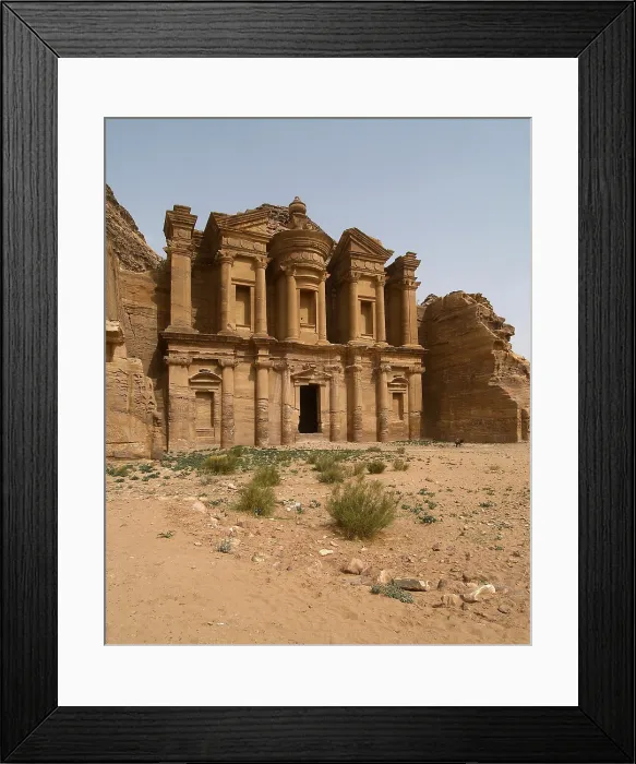 Framed Print : The Monastery (al-Deir), 1st Century A.D. carved stone, 45 x 50 m - Jordan, Petra. Whole Artwork View Framed Print : The Monastery (al-Deir), 1st Century A.D. carved stone, 45 x 50 m - Jordan, Petra. Whole Artwork View