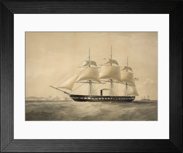 Framed Print : The USS Merrimack, was a 60 gun steam frigate, commissioned in 1856 and named for the Merrimack River Framed Print : The USS Merrimack, was a 60 gun steam frigate, commissioned in 1856 and named for the Merrimack River