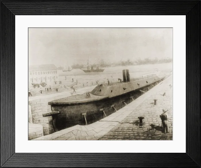 Framed Print : The former USS Merrimack in a Confederate dry dock during her conversion to the CSS Virginia Framed Print : The former USS Merrimack in a Confederate dry dock during her conversion to the CSS Virginia