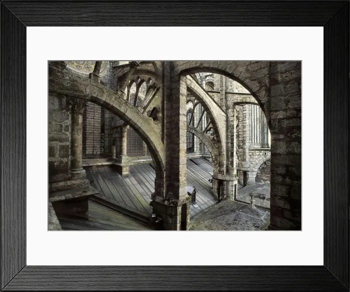 Framed Print : Notre-Dame Cathedral of Chartres. 1194-1290. FRANCE. Chartres. Notre Dame cathedral. Central portal of the western facade. Gothic art. Architecture