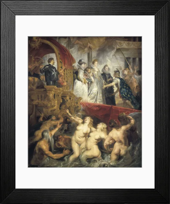 Framed Print : RUBENS, Peter Paul (1577-1640). The Arrival of Marie de Medici in Marseille, 3rd November 1601. 1621-1625. Baroque art. Oil on canvas. FRANCE. Paris. Louvre Museum