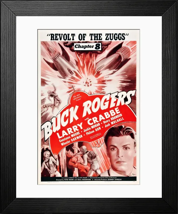 Framed Print : BUCK ROGERS, bottom: Larry Crabbe in Chapter 8: Revolt of the Zuggs, poster art, 1939