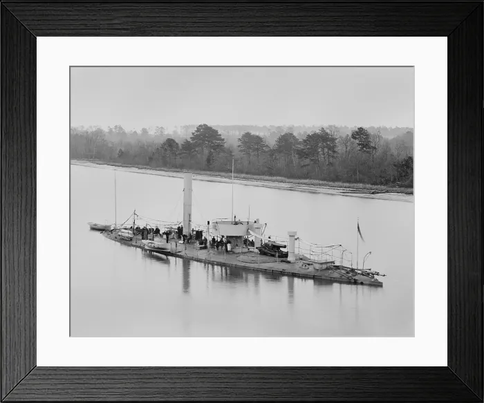 Framed Print : US Civil War, USS Casco, was a light draft monitor designed for service on the Mississippi River